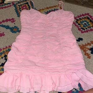lucy in the sky pink ruffle dress